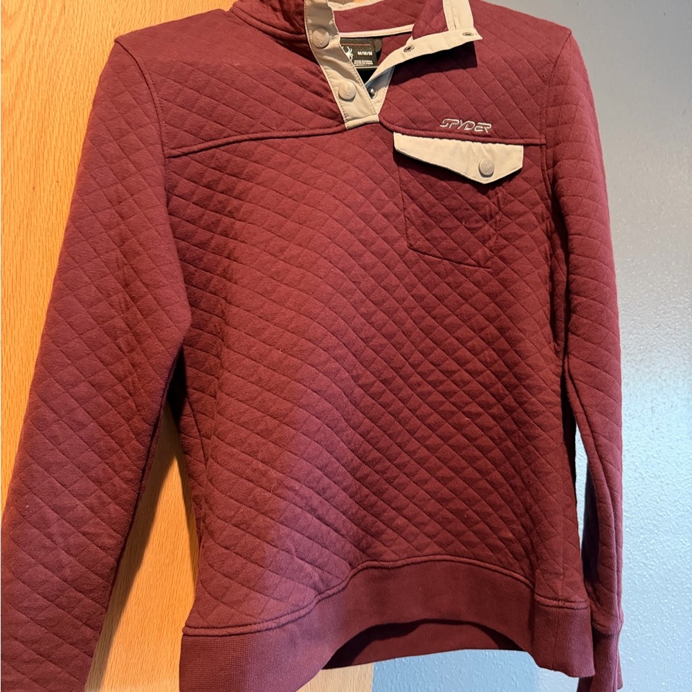 Spyder Maroon Quilted Pullover - image 1